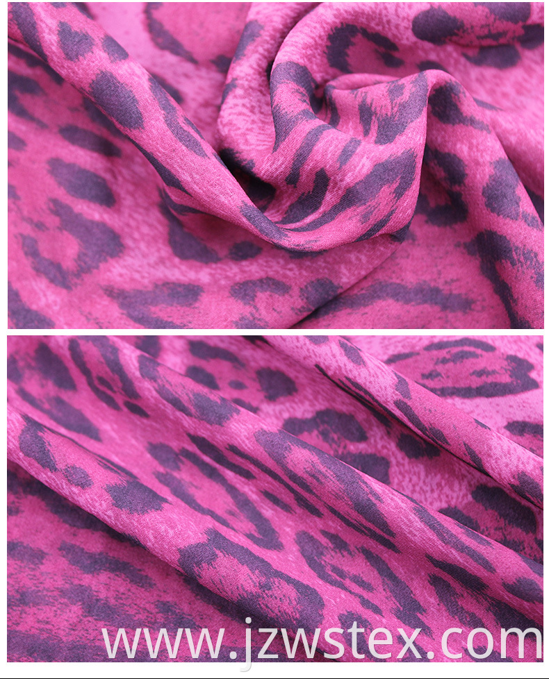 100% Polyster printed chiffon fabricLeopard grain print fabric animal printed